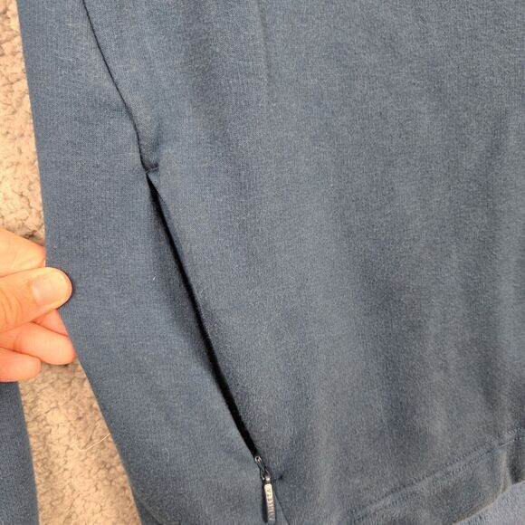 Athleta Cozy Karma II Sweatshirt Soft Twist Funnel Neck Dark Blue Sz XXS - Picture 4 of 9